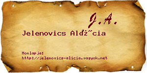 Jelenovics Alícia névjegykártya
